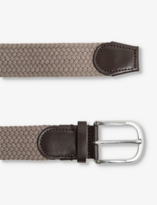 Elmont plaited leather-blend belt