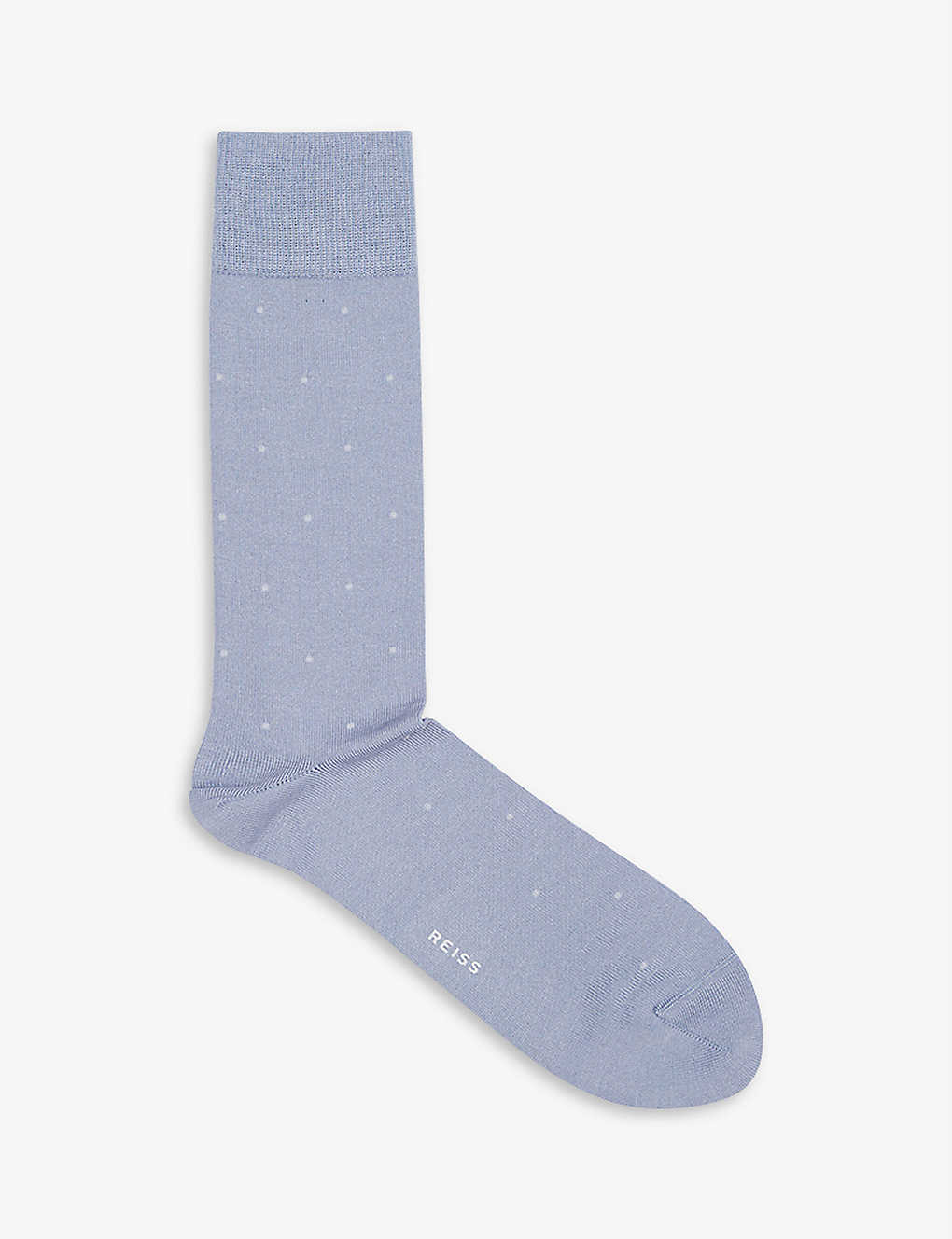Shop Reiss Men's Airforce Blue Mario Spot-print Cotton Socks