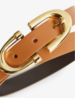 Reiss Womens Tan Bailey Leather Waist Belt In Brown