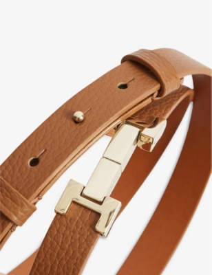 Shop Reiss Hayley Leather Belt In Tan