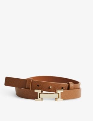 Shop Reiss Women's Tan Hayley Leather Belt