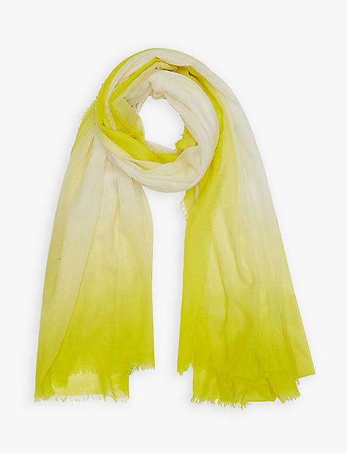 REISS: Isla ombré wool and cashmere blend scarf