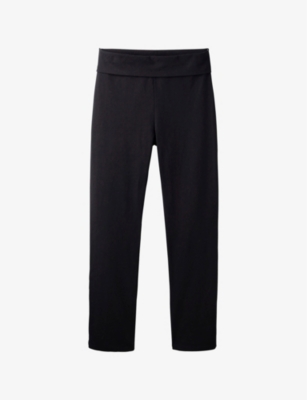 THE WHITE COMPANY: Roll-Top Straight-Leg Mid-Rise Stretch-Cotton Trousers