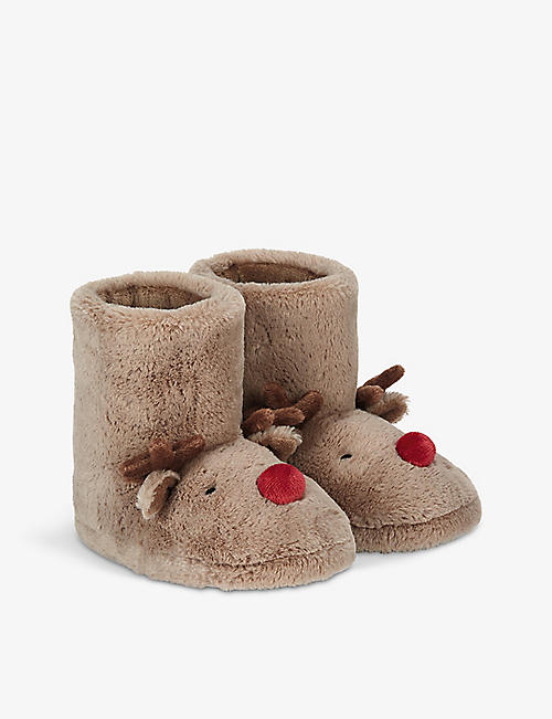 THE LITTLE WHITE COMPANY: Jingles reindeer slipper boots