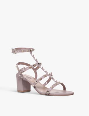 VALENTINO GARAVANI Rockstud open-toe leather heeled sandals