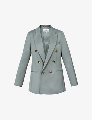REISS: Skye double-breasted relaxed-fit wool blazer