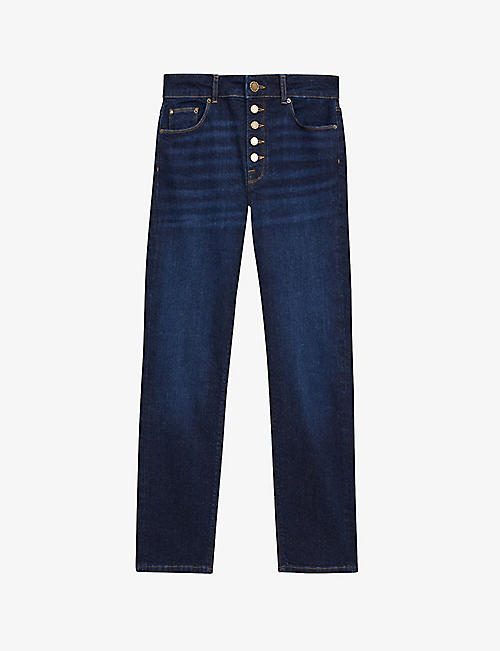 REISS: Bailey cropped slim-leg high-rise jeans