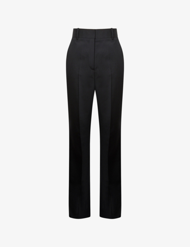 Haisley flared-leg mid-rise stretch wool-blend trousers