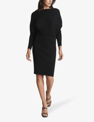 Lara off-the-shoulder stretch-knit midi dress