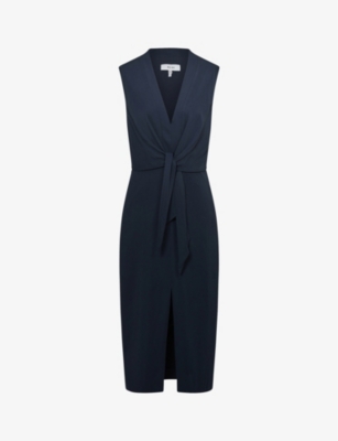 REISS REISS WOMEN'S NAVY STEVIE WOVEN MIDI DRESS,55978508
