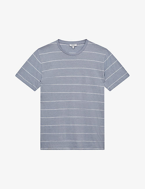 REISS: Milo stripe-print cotton T-shirt