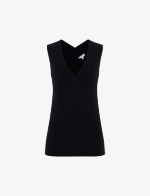 Reiss Womens Black Taylor V-neck Jersey Top