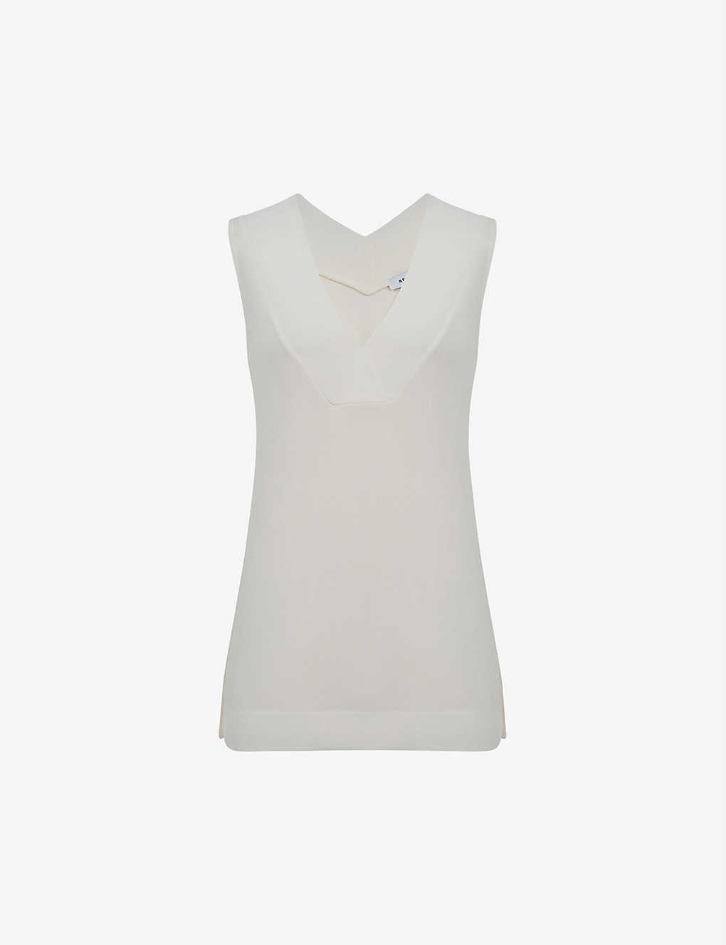 Shop Reiss Taylor V-neck Jersey Top In Cream
