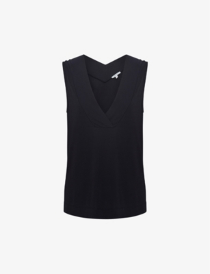 Reiss Womens Navy Taylor V-neck Jersey Top