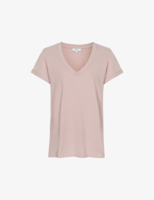REISS: Luana V-neck cotton-jersey T-shirt