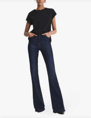 Reiss Tereza Cotton-jersey Crew Neck T-shirt In Black