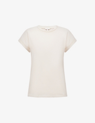 Reiss Womens Cream Tereza Cotton-jersey T-shirt