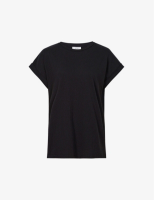 Reiss Tereza Cotton-jersey Crew Neck T-shirt In Navy