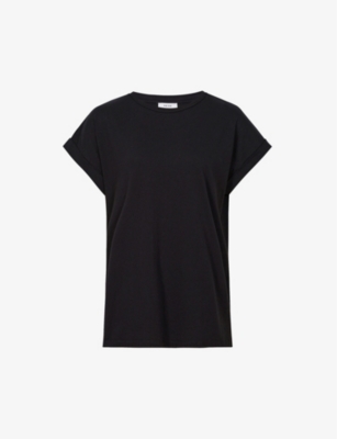 Shop Reiss Tereza Cotton-jersey T-shirt In Navy