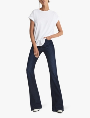 Reiss Tereza Cotton-jersey Crew Neck T-shirt In White