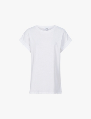 Reiss Womens White Tereza Cotton-jersey T-shirt