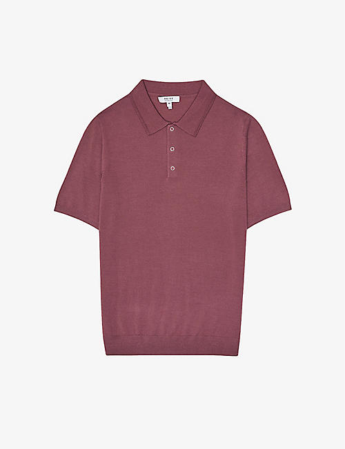REISS: Blair short-sleeved wool polo shirt