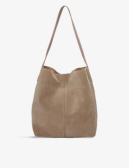 THE WHITE COMPANY: Boho suede leather shopper bag