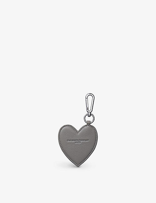 THE WHITE COMPANY: Logo-embossed leather heart keyring
