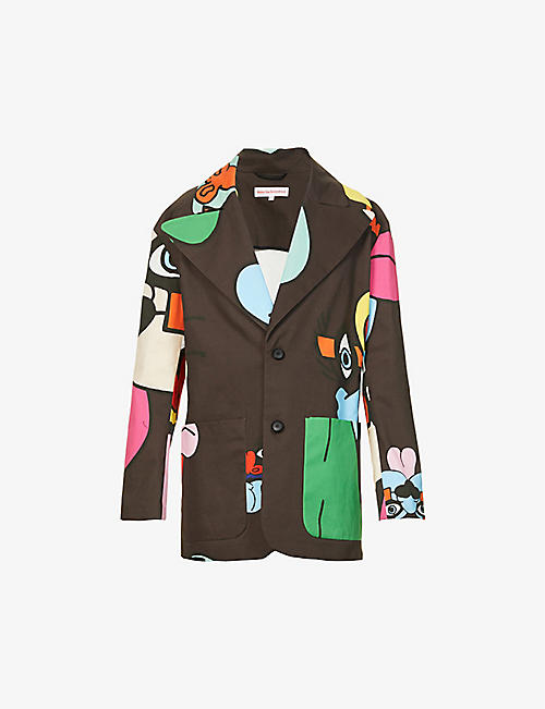 WALTER VAN BEIRENDONCK: Brutal single-breasted relaxed-fit cotton blazer