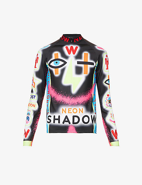 WALTER VAN BEIRENDONCK：Neon Shadow 图案印花弹力平纹针织上衣