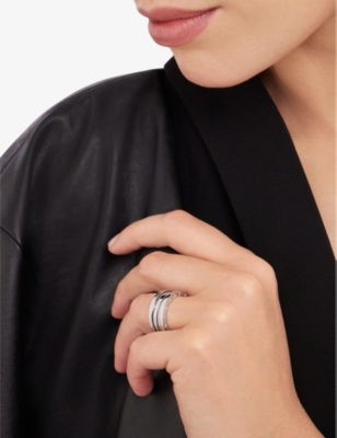 BVLGARI: B.zero1 18ct white gold three-band ring