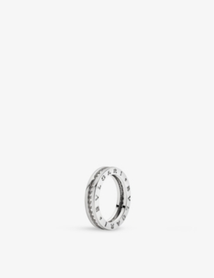 Bvlgari Womens White Gold B.zero1 One-band 18ct White-gold And 0.84ct Round-cut Diamond Ring In Silver