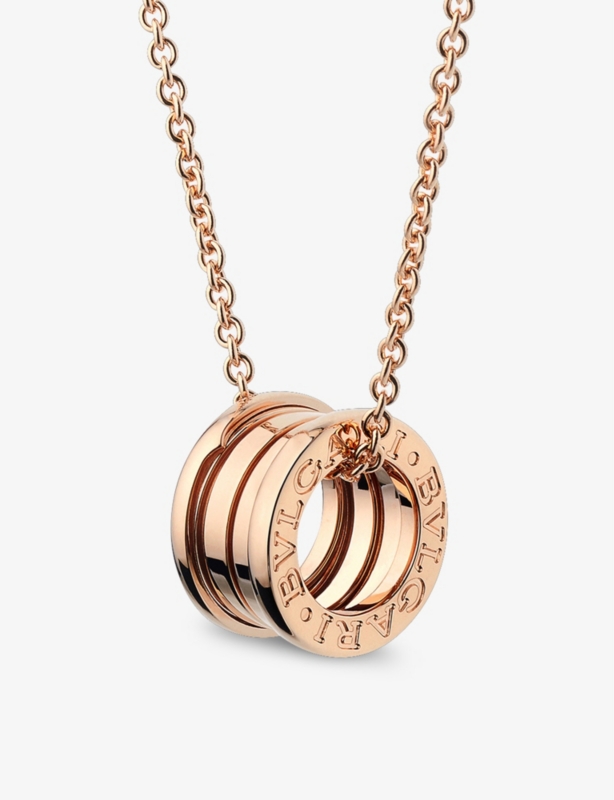 B.zero1 two-band 18ct rose-gold pendant necklace