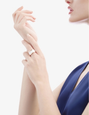 BVLGARI: B.zero1 four-band 18ct rose-gold and ceramic ring