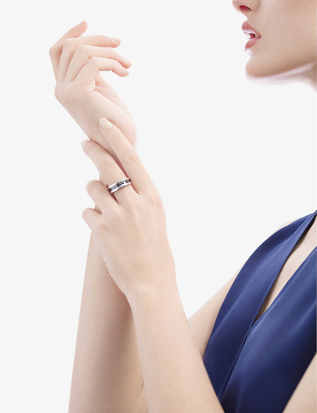 BVLGARI Save the Children sterling silver and black ceramic one-band ring