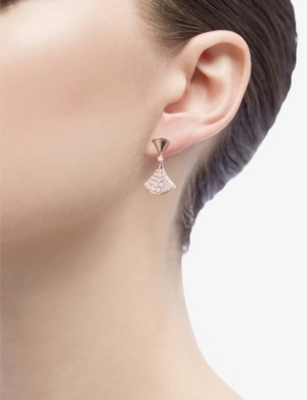 BVLGARI: DIVAS' DREAM 18ct rose gold and pavé diamond earrings