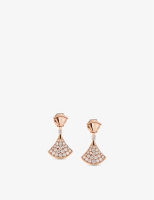 BVLGARI: DIVAS' DREAM 18ct rose gold and pavé diamond earrings
