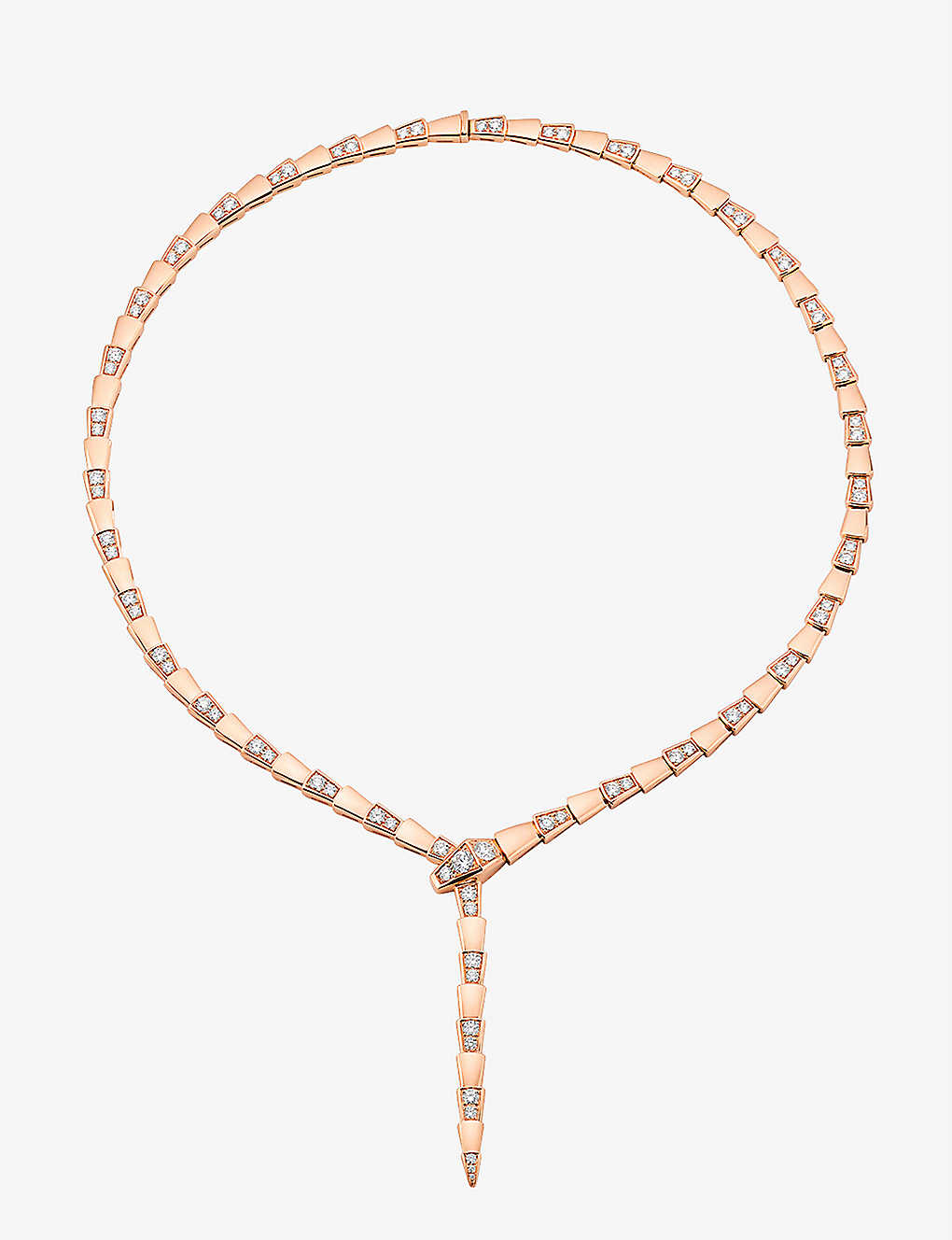 Bvlgari Womens Rose Gold Serpenti Coiled-snake 18ct Rose-gold And 4.5ct Diamond Necklace