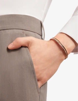 BVLGARI: B.zero1 18ct rose-gold and ceramic bangle bracelet