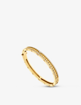BVLGARI: B.zero1 18ct yellow-gold and 0.87ct diamond bangle bracelet