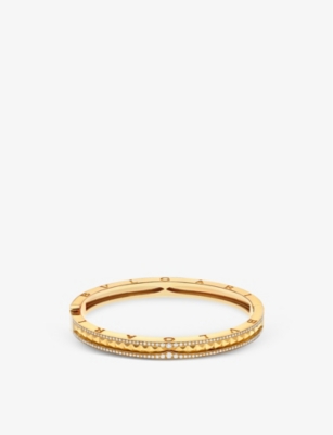 BVLGARI: B.zero1 18ct yellow-gold and 0.87ct diamond bangle bracelet