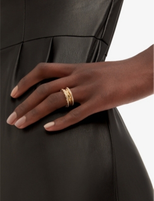 BVLGARI: B.zero1 two-band 18ct yellow-gold and 0.51ct round-cut diamond band ring