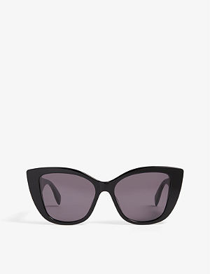 Loewe New Logo Oversize Acetate Sunglasses in Black/Smoke Blue Womens Sunglasses Loewe Sunglasses 
