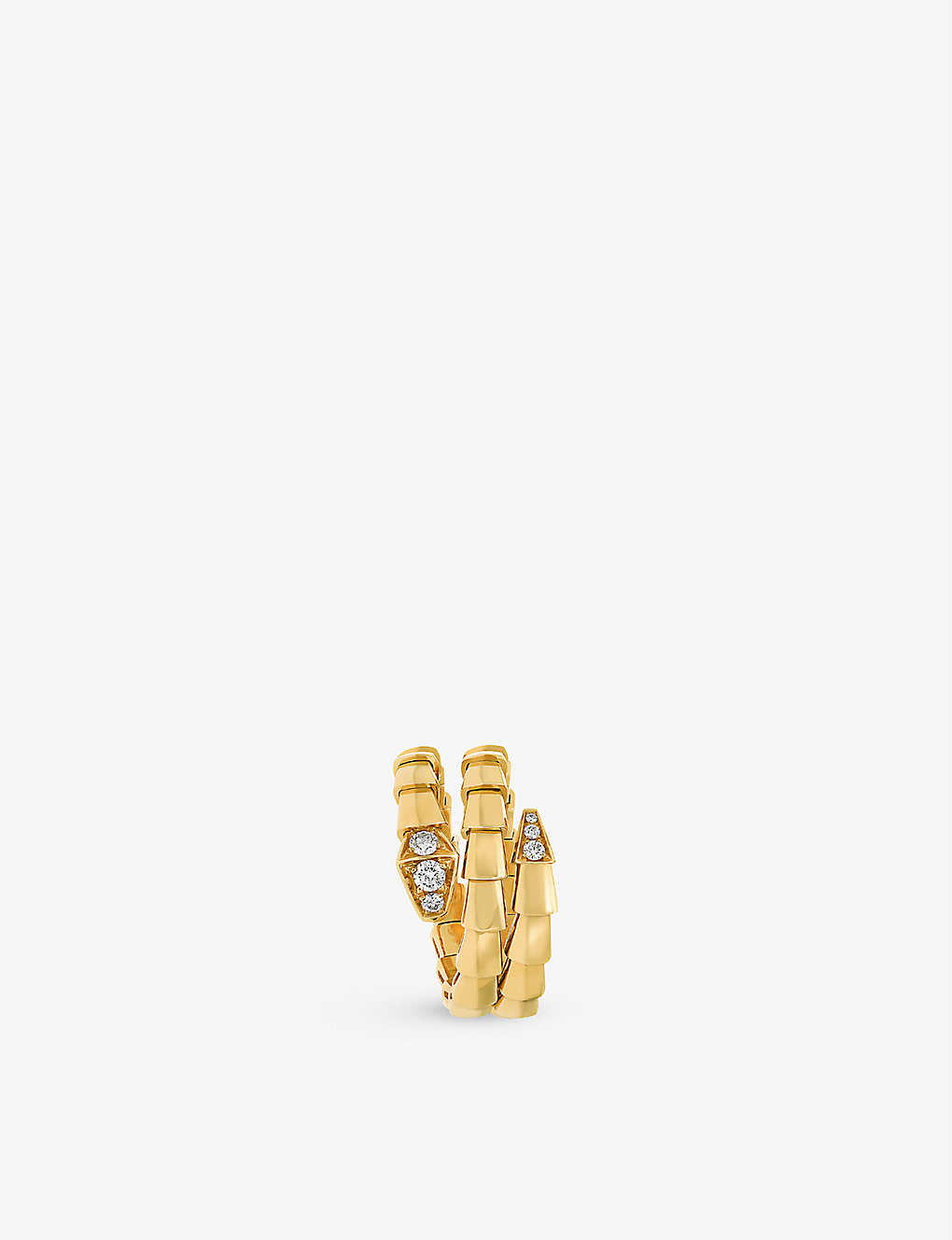 BVLGARI Serpenti Viper 18ct yellow-gold and 0.1ct round-cut diamond ring