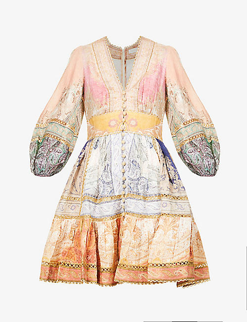 ZIMMERMANN: Anneke paisley-print linen mini dress