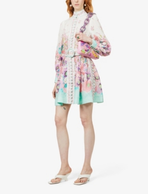 ZIMMERMANN Jude floral-print linen mini dress