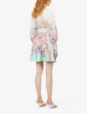 ZIMMERMANN Jude floral-print linen mini dress