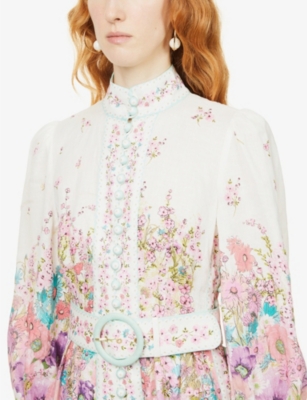 ZIMMERMANN Jude floral-print linen mini dress