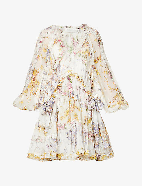 ZIMMERMANN: Jude floral-print silk mini dress