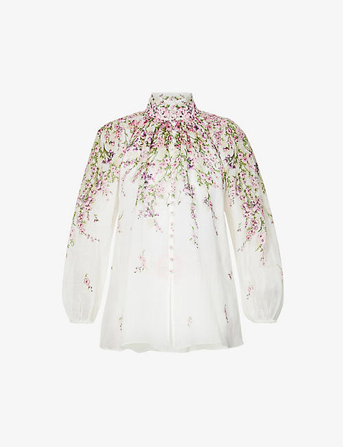 ZIMMERMANN: Jude floral-print ramie shirt